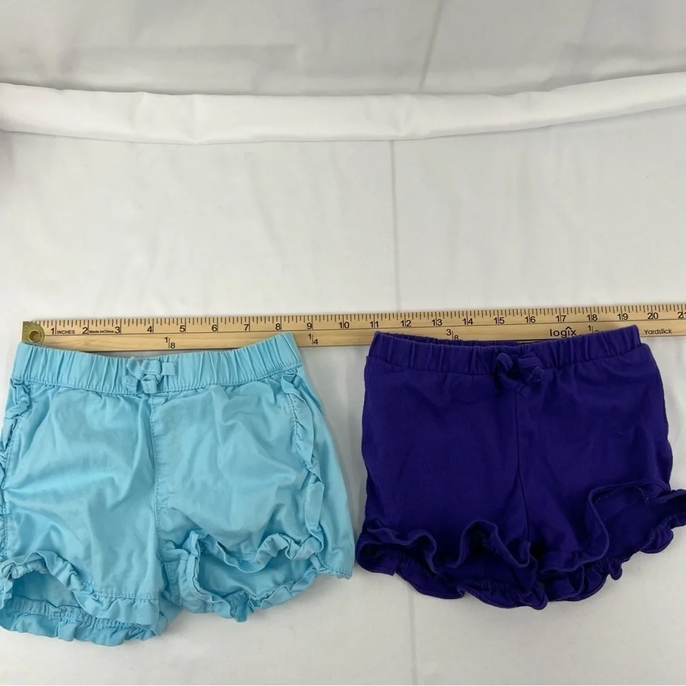 Children's Place - 2T - Girl's Shorts - 3 Pack - Pink, Purple, Light Blue